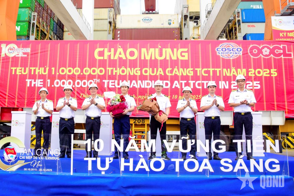 Cảng Tân Cảng Cái Mép Thị Vải: Năm thứ hai liên tiếp đón Teu thứ 1 triệu thông qua